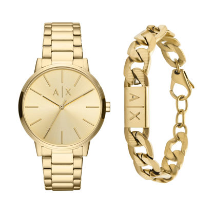 Picture of Armani Exchange Men's Stainless Steel Watch & Armani Exchange Men's Gold-Tone Stainless Steel Chain Bracelet