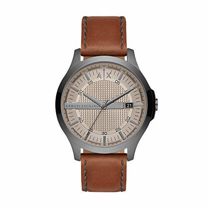 Picture of Armani Exchange Men's Hampton Leather Watch, Color: Brown/Gunmetal (Model: AX2414)
