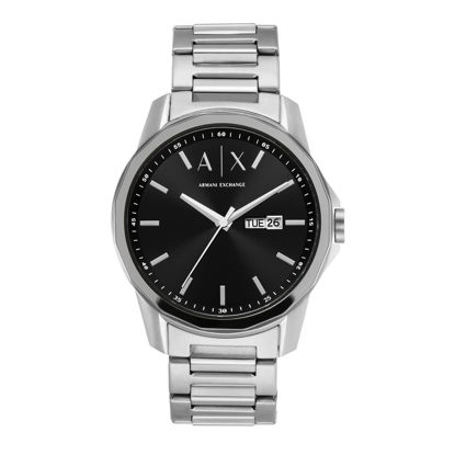 Picture of A|X ARMANI EXCHANGE Men's Three-Hand Day-Date Stainless Steel Watch (Model: AX1733), Silver 3H