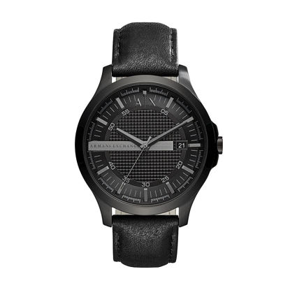Picture of A|X ARMANI EXCHANGE Men's Three-Hand Date, Stainless Steel Watch, 46mm case Size, Black, Strap (AX2400)