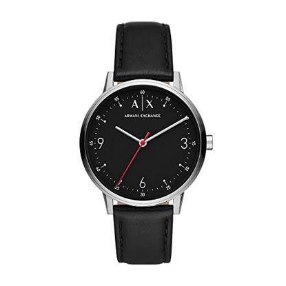 Picture of A|X Armani Exchange Men's Stainless Steel Quartz Watch with Leather Strap, Black, 20 (Model: AX2739)