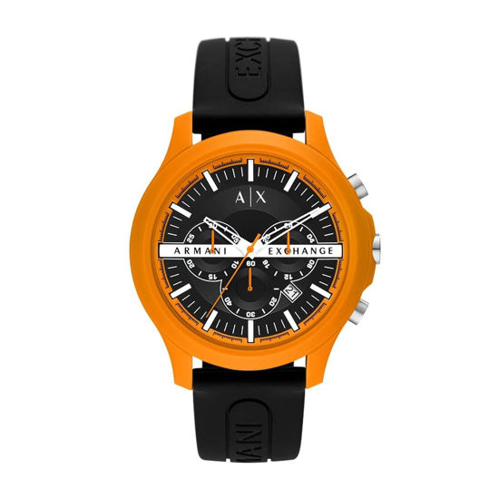Picture of A|X Armani Exchange Men's Quartz Watch with Silicone Strap, Black, 22 (Model: AX2438)