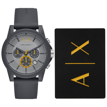 Picture of Armani Exchange Men's Quartz Watch with Silicone Strap, Gray, 22 (Model: AX7123)