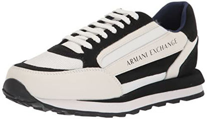Picture of A|X ARMANI EXCHANGE Men's Side Logo Fashion Sneakers, Black+Off White, 9