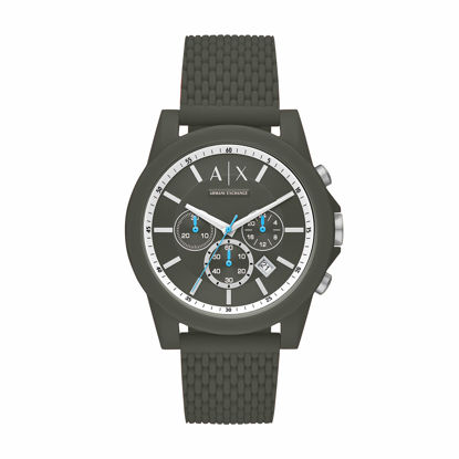 Picture of Armani Exchange Men's Quartz Watch with Silicone Strap, Green, 22 (Model: AX1346)