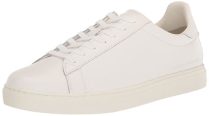 Picture of A|X ARMANI EXCHANGE Men's Leather Logo Low Top Sneaker, White Rtl, 10