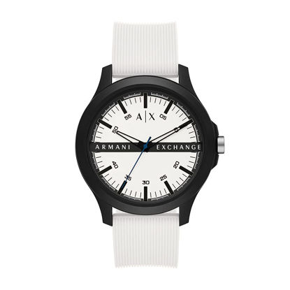 Picture of Armani Exchange Men's Quartz Watch with Silicone Strap, White, 22 (Model: AX2431)
