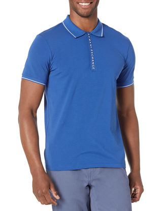 Picture of A|X ARMANI EXCHANGE Men's Logo Zip Jersey Polo, Limoges, M