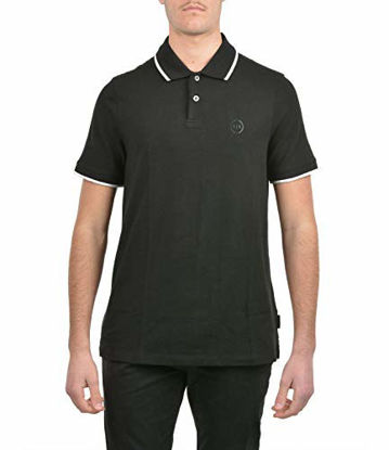 Picture of A|X ARMANI EXCHANGE mens Oxford Ax Logo Polo Shirt, Black, Medium US