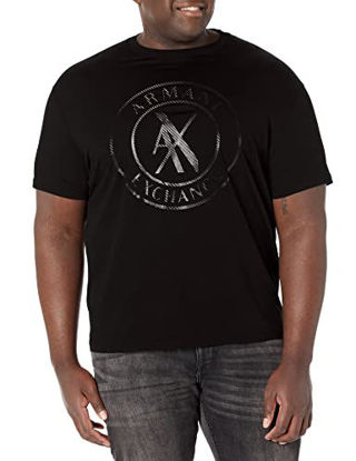 Picture of A|X ARMANI EXCHANGE mens Mercerized Cotton Big Logo Print T-shirt T Shirt, Black, X-Large US