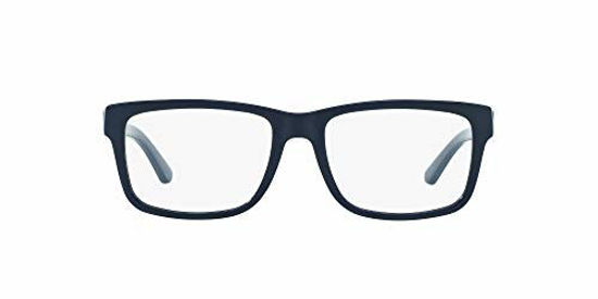 Picture of A|X Armani Exchange Men's AX3016 Square Prescription Eyeglass Frames, Dark Blue/Demo Lens, 53 mm