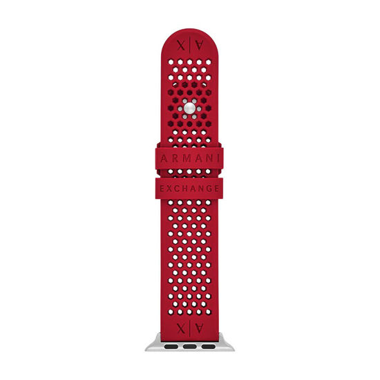 Picture of Armani Exchange Red Silicone Band For Apple Watch®, 42 mm - 44 mm (Model: AXS8013)
