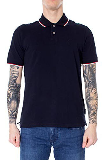 Picture of A|X ARMANI EXCHANGE mens Short Sleeve Jersey Knit Polo Shirt, Navy Blue, Large US