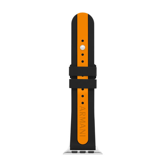 GetUSCart- A|X ARMANI EXCHANGE Black and Orange Silicone Band For