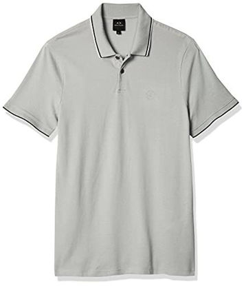 Picture of A|X ARMANI EXCHANGE Men's Short Sleeve Jersey Knit Polo, Quarry, L