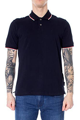 Picture of A|X ARMANI EXCHANGE Men's Short Sleeve Jersey Knit Polo, Navy Blue, XXL