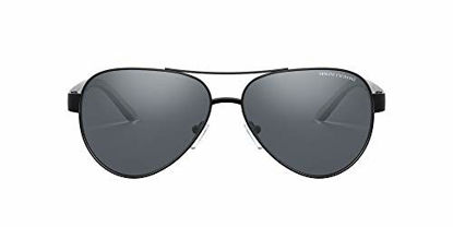 Picture of A|X ARMANI EXCHANGE Men's AX2034S Aviator Sunglasses, Black/Light Grey Mirrored/Black, 59 mm