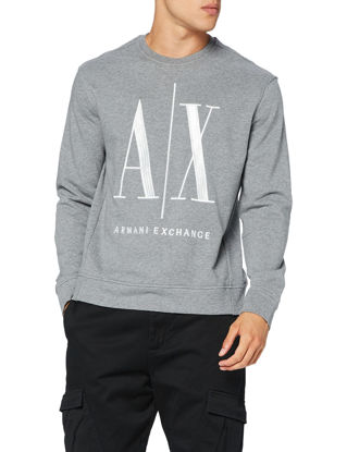 Picture of A|X ARMANI EXCHANGE mens Icon Project Embroidered Pullover Sweatshirt, Bc09 Grey, Medium US