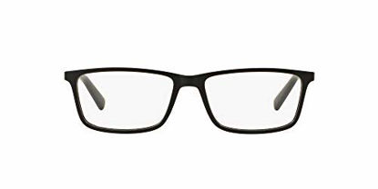 Picture of A|X ARMANI EXCHANGE Men's AX3027 Rectangular Prescription Eyeglass Frames, Matte Black/Demo Lens, 55 mm