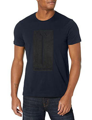 Picture of A|X ARMANI EXCHANGE mens Contrast Box Embossed Logo T-shirt T Shirt, Outer Space, Small US