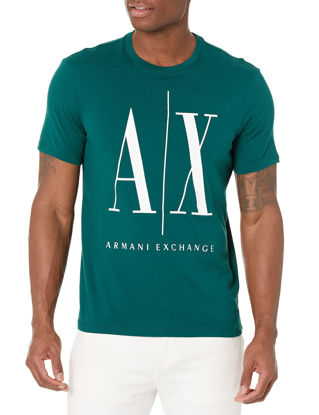 Picture of A|X ARMANI EXCHANGE mens Icon Graphic T-shirt T Shirt, Rain Forest, X-Small US