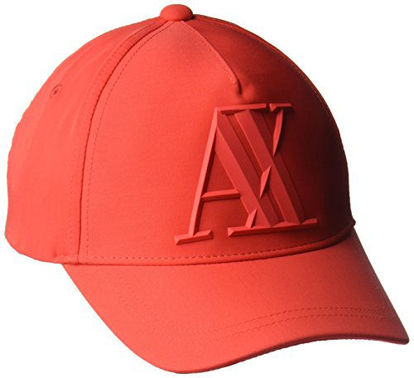 Picture of AX Armani Exchange Men's A|X Logo Hat Baseball Cap, Poppy, One Size US