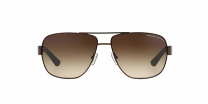 Picture of A|X ARMANI EXCHANGE Men's AX2012S Rectangular Sunglasses, Matte Brown/Brown Gradient, 62 mm