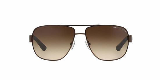 Picture of A|X ARMANI EXCHANGE Men's AX2012S Rectangular Sunglasses, Matte Brown/Brown Gradient, 62 mm