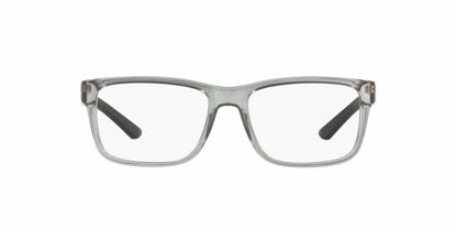 Picture of A|X ARMANI EXCHANGE Men's AX3016 Square Prescription Eyeglass Frames, Transparent Smoke/Demo Lens, 53 mm