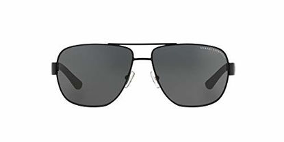 Picture of A|X ARMANI EXCHANGE Men's AX2012S Rectangular Sunglasses, Matte Black/Grey, 62 mm