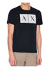 Picture of A|X ARMANI EXCHANGE mens Crew Neck Logo Tee T Shirt, Grid Logo Navy, Medium US