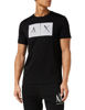 Picture of A|X ARMANI EXCHANGE mens Crew Neck Logo Tee T Shirt, Grid Logo Black, Medium US