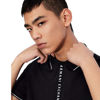 Picture of AX Armani Exchange mens Logo Zip Jersey Polo Shirt, Navy, X-Large US