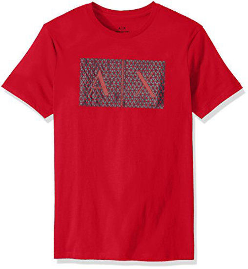 Picture of A|X Armani Exchange Men's Crew Quited Logo Tee, Chili Pepper, M