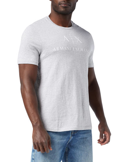 Picture of A|X ARMANI EXCHANGE mens Crew Neck Logo Tee T Shirt, B09b Heather Grey, Medium US