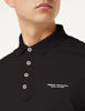 Picture of A|X ARMANI EXCHANGE mens Short Sleeve Contrast Logo Jersey Polo Shirt, Black, Small US