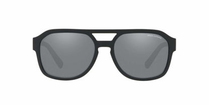 Picture of A|X ARMANI EXCHANGE Men's AX4074S Rectangular Sunglasses, Matte Black/Light Grey Mirrored/Black, 57 mm