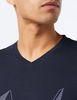 Picture of A|X ARMANI EXCHANGE mens Pop Art Illusion Logo V-neck T-shirt T Shirt, Navy, Small US