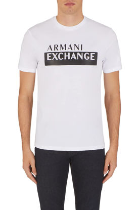 Picture of A|X ARMANI EXCHANGE Men's Embossed Contrast Logo T-Shirt, White, L