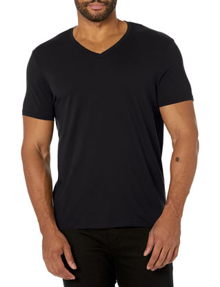 Picture of AX Armani Exchange mens Basic Pima V Neck Tee T Shirt, Black, Medium US
