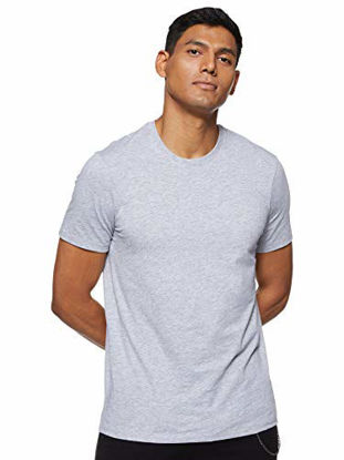 Picture of A|X ARMANI EXCHANGE mens Solid Colored Basic Pima Crew Neck T Shirt, Heather Grey, X-Large US