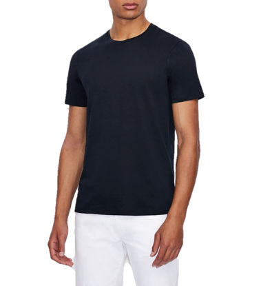Picture of AX Armani Exchange Men's Solid Colored Basic Pima Crew Neck, Navy, X-Large