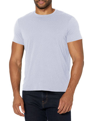 Picture of A|X ARMANI EXCHANGE mens Solid Colored Basic Pima Crew Neck T Shirt, Heather Grey, Small US