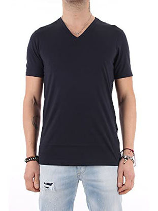 Picture of AX Armani Exchange mens Basic Pima V Neck Tee T Shirt, Navy, Medium US