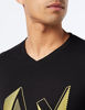 Picture of A|X ARMANI EXCHANGE mens Pop Art Illusion Logo V-neck T-shirt T Shirt, Black, Small US