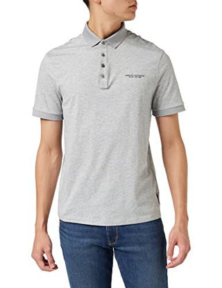 Picture of A|X ARMANI EXCHANGE mens Milano/Ny Logo Jersey Polo Shirt, Grey (Bros Bc06 Alloy Htr 3901), Medium US