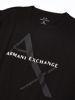 Picture of A|X ARMANI EXCHANGE mens Crew Neck Logo Tee T Shirt, Quilted Logo Black, X-Small US
