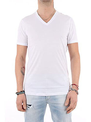 Picture of AX Armani Exchange mens Basic Pima V Neck Tee T Shirt, White, X-Large US