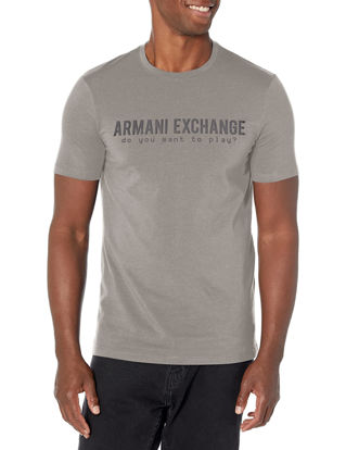Picture of A|X ARMANI EXCHANGE Men's do You Want to Play Logo Slim Fit T-Shirt, Pewter, M