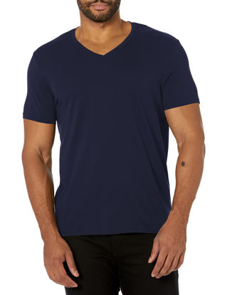 Picture of AX Armani Exchange mens Basic Pima V Neck Tee T Shirt, Navy, X-Large US
